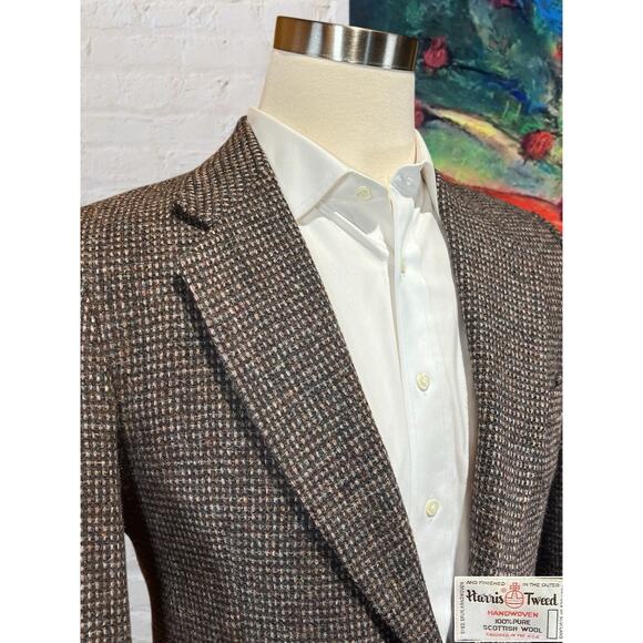 Harris Tweed 38R Brown Multi-Color Scottish Wool Sport Coat Blazer Unconstructed - Picture 5 of 15
